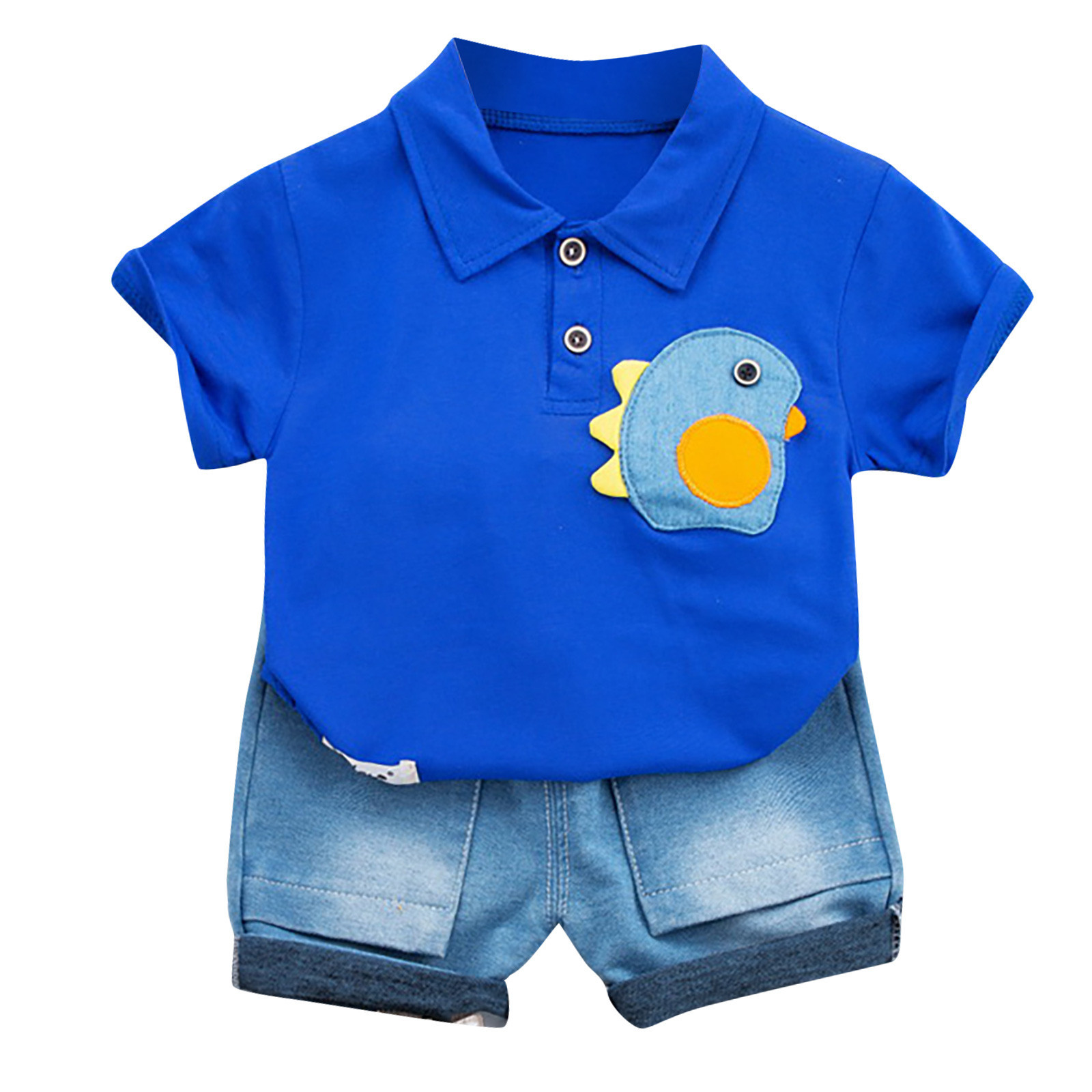 Summer Savings Clearance! 2023 TUOBARR Set Clothes for Toddler Boys,Toddler Kids Baby Boy Casual Dinosaur Print Short-sleeved Shorts Clothes Set Blue 2-3 Years